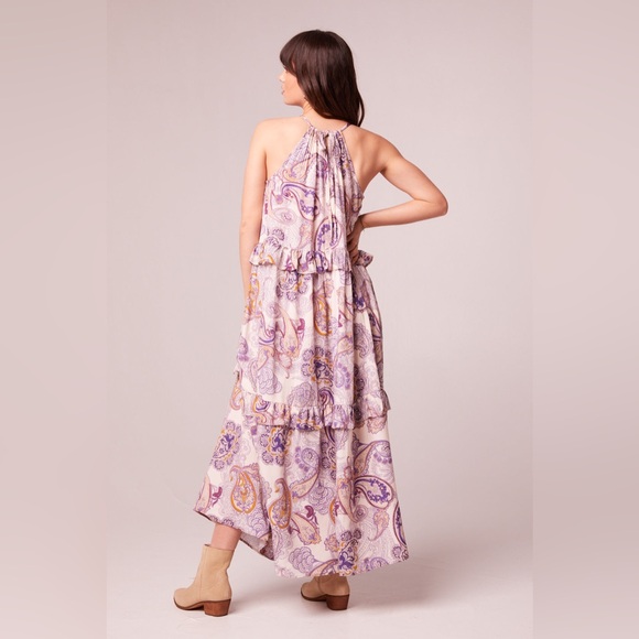 Band Of The Free LILIANE PURPLE PAISLEY TIERED MAXI DRESS - Picture 2 of 5